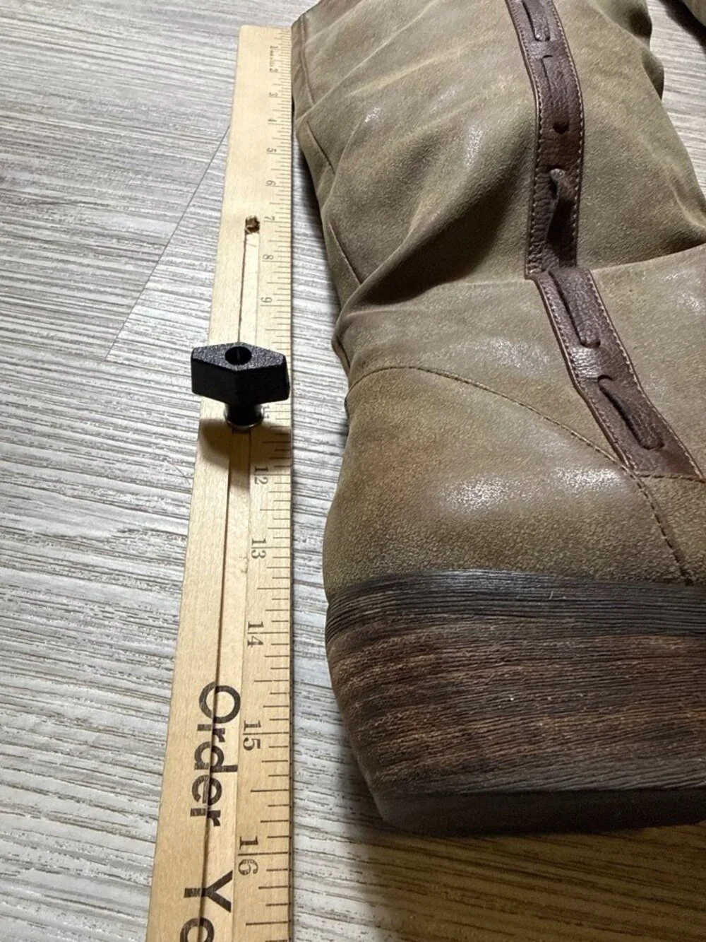 Restricted Taupe Suede Tall Riding Boots Tassel Trim Boho Western Size 7.5